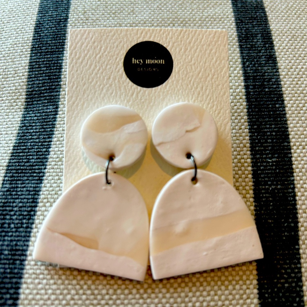 Hey Moon Designs White Earrings